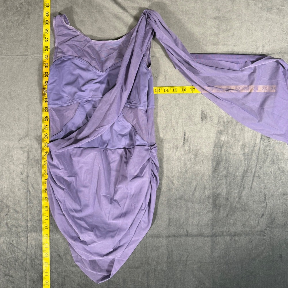 Balera Dance Leotard Womens MA Purple Mesh Draped Lyrical Contemporary Costume